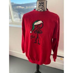 VTG 90s Red Ross Ras Sweatshirt Large/XL Vintage Sportswear Crewneck Christmas/H